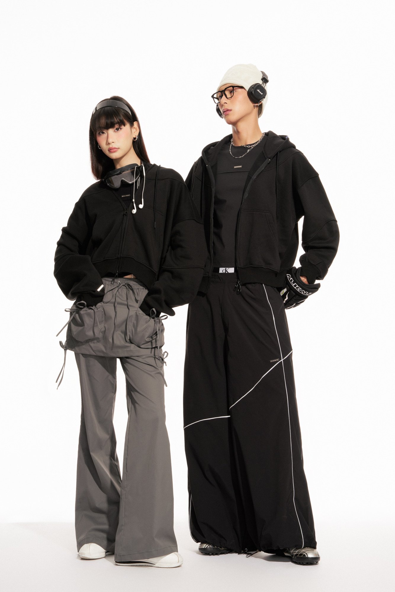 BULKY BOXY ZIP PANELLED HOODIE